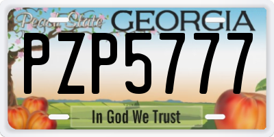 GA license plate PZP5777