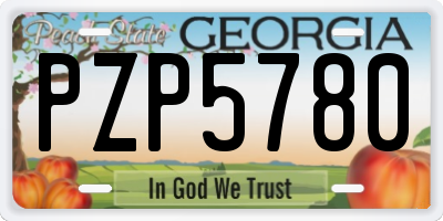 GA license plate PZP5780