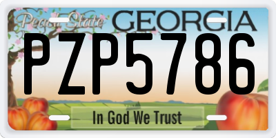 GA license plate PZP5786