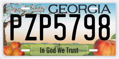 GA license plate PZP5798