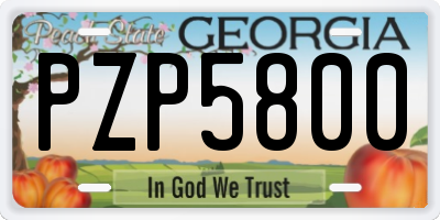 GA license plate PZP5800