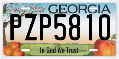GA license plate PZP5810