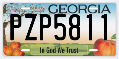 GA license plate PZP5811