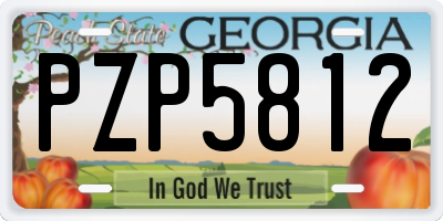 GA license plate PZP5812
