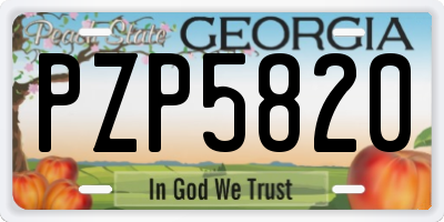 GA license plate PZP5820