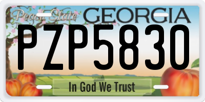 GA license plate PZP5830