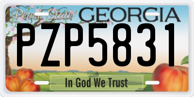 GA license plate PZP5831