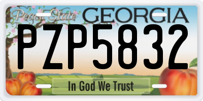 GA license plate PZP5832