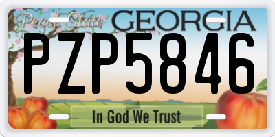 GA license plate PZP5846