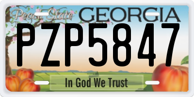 GA license plate PZP5847