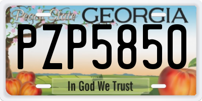 GA license plate PZP5850