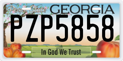 GA license plate PZP5858