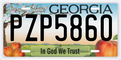 GA license plate PZP5860