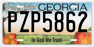 GA license plate PZP5862