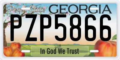 GA license plate PZP5866