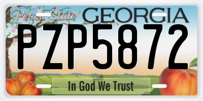 GA license plate PZP5872