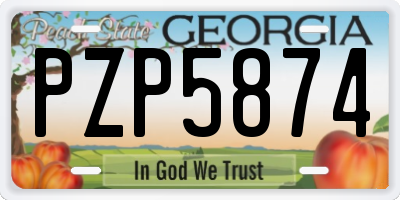 GA license plate PZP5874
