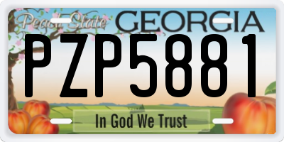 GA license plate PZP5881