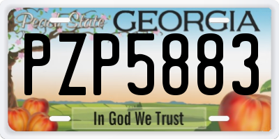 GA license plate PZP5883