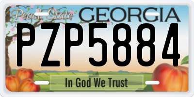 GA license plate PZP5884