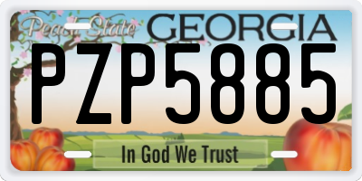 GA license plate PZP5885