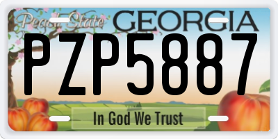 GA license plate PZP5887