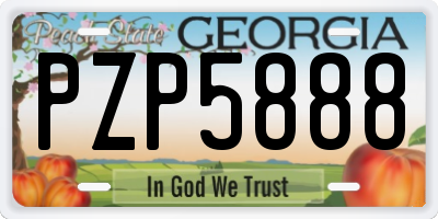 GA license plate PZP5888