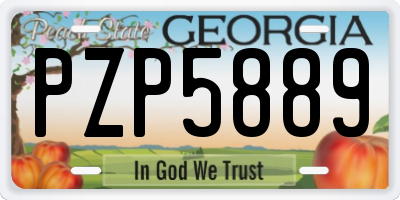 GA license plate PZP5889