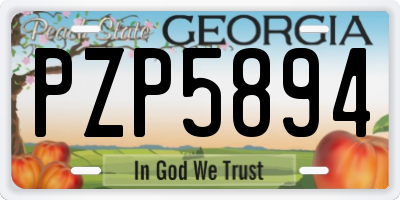 GA license plate PZP5894