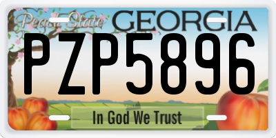 GA license plate PZP5896