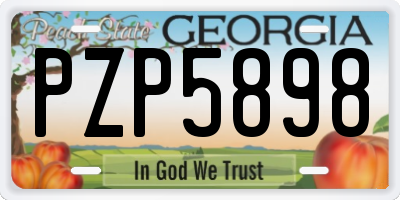 GA license plate PZP5898