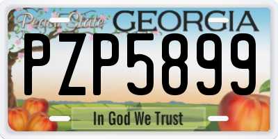 GA license plate PZP5899
