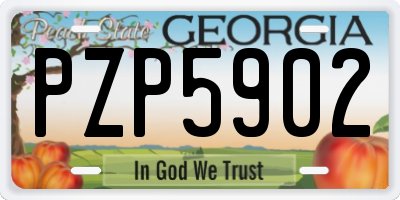 GA license plate PZP5902