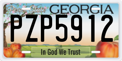 GA license plate PZP5912