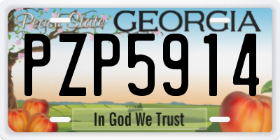 GA license plate PZP5914