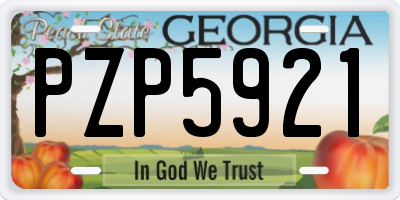 GA license plate PZP5921