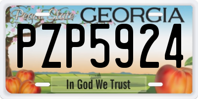GA license plate PZP5924