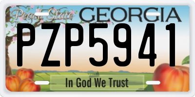 GA license plate PZP5941