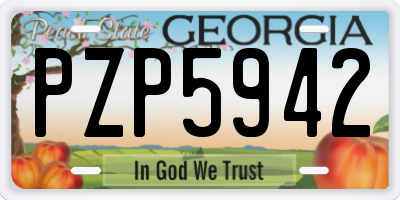 GA license plate PZP5942
