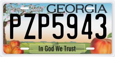 GA license plate PZP5943