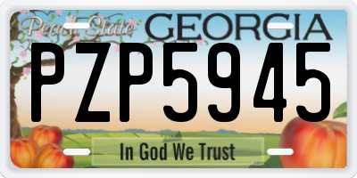 GA license plate PZP5945