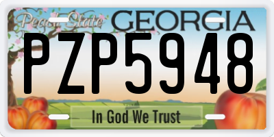 GA license plate PZP5948