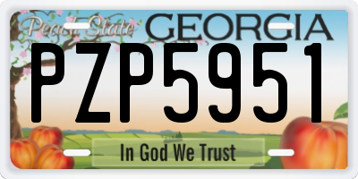 GA license plate PZP5951