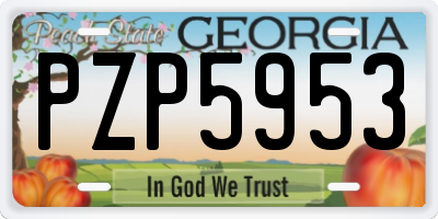 GA license plate PZP5953
