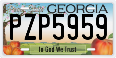 GA license plate PZP5959