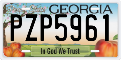 GA license plate PZP5961