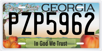 GA license plate PZP5962