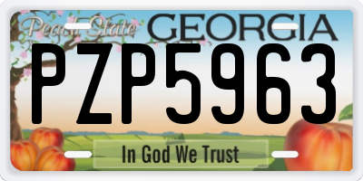 GA license plate PZP5963