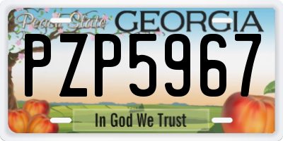GA license plate PZP5967