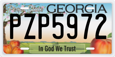 GA license plate PZP5972